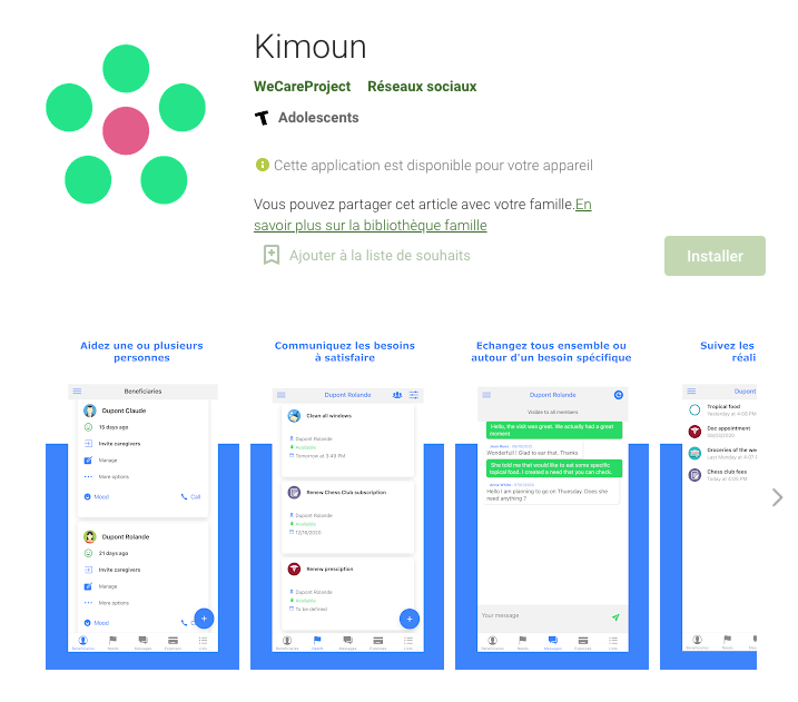Kimoun, l’appli qui facilite le quotidien des aidants et des accompagnants !