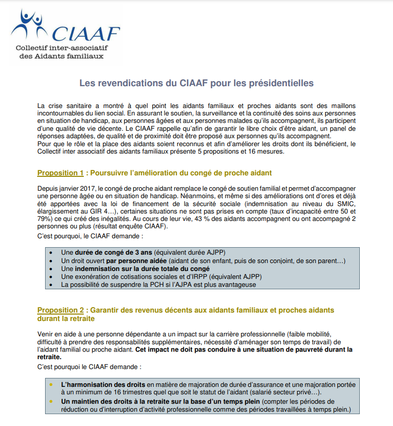 Les revendication du CIAAF pour les présidentielles