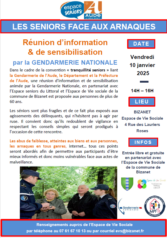 Réunion d'information et de sensibilisation de la gendarmerie