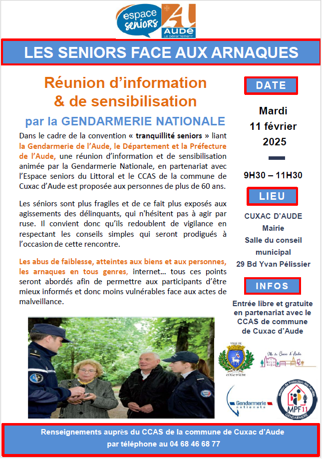 Réunion d'information et de sensibilisation de la gendarmerie