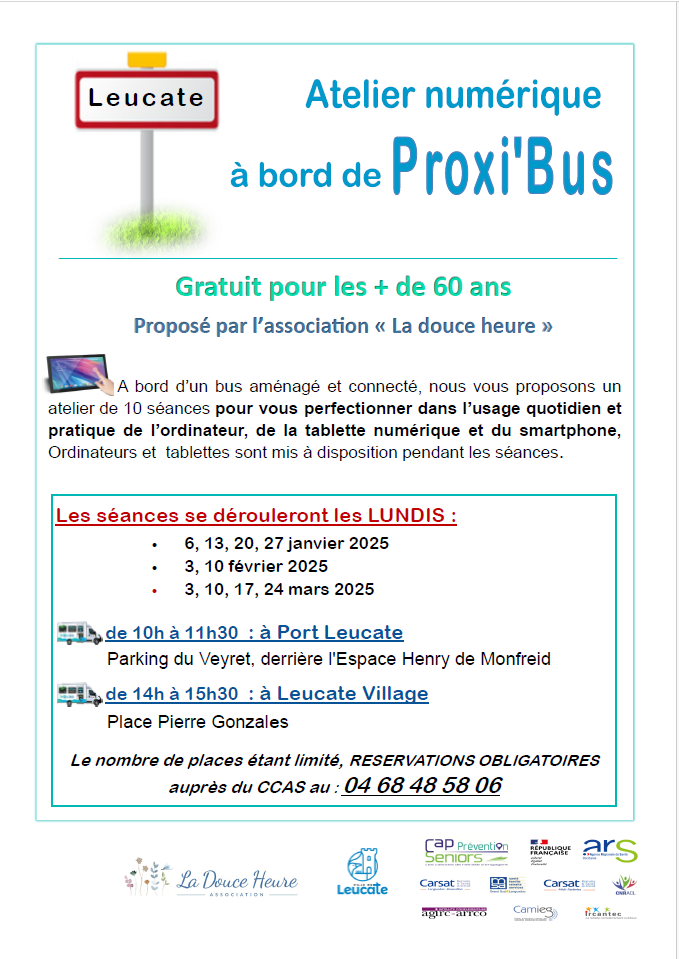 Atelier numérique proxi'bus 2024 à port leucate