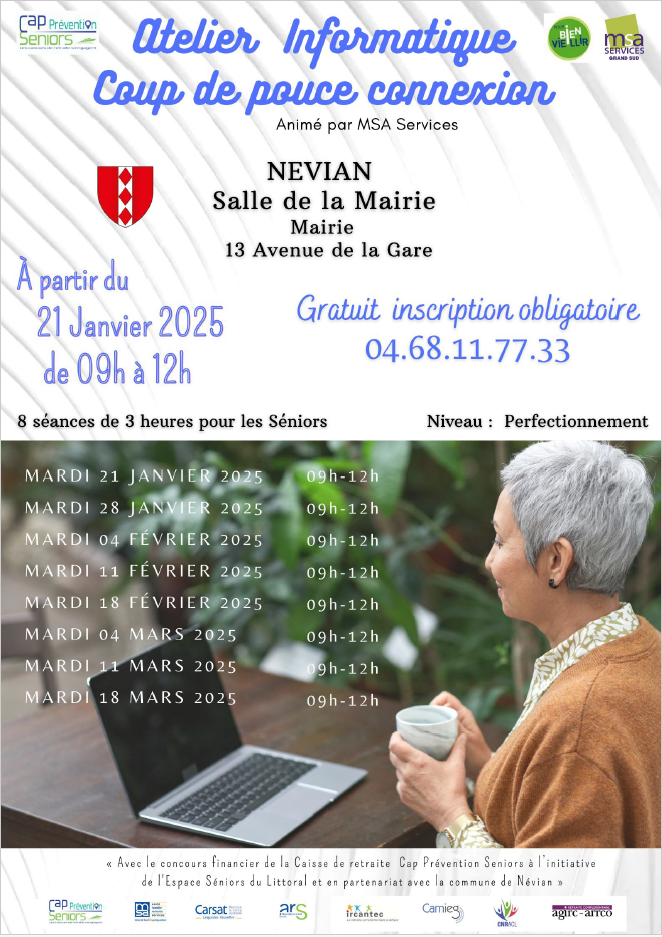 Atelier informatique niveau perfectionnement à Nevian