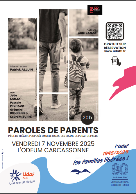 Affiche présentant la journée d'animation à l'occasion des 80 ans de l'Udaf Aude.